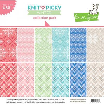Lawn Fawn Designpapier Knit Picky Winter - Collection Pack